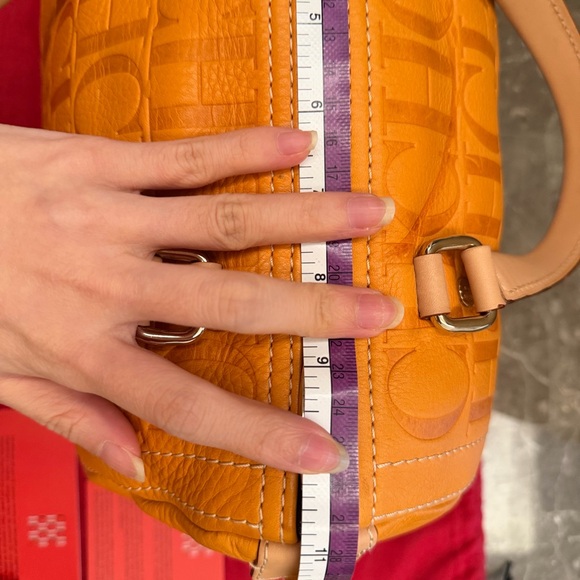 Carolina Herrera Orange CH Embossed Bag - Picture 11 of 15